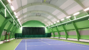 led linear high bay install in tennis court