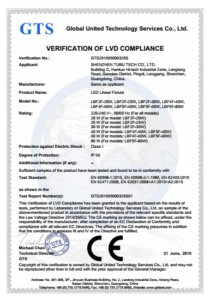 lvd certification for led tri-proof light