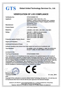 lvd certification for led linear high bay g3