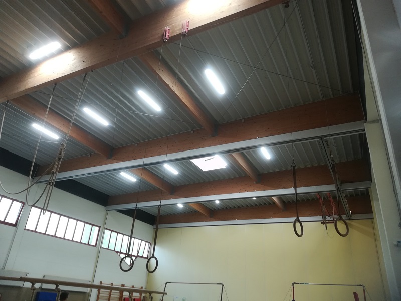 compact led linear high bay application for gym