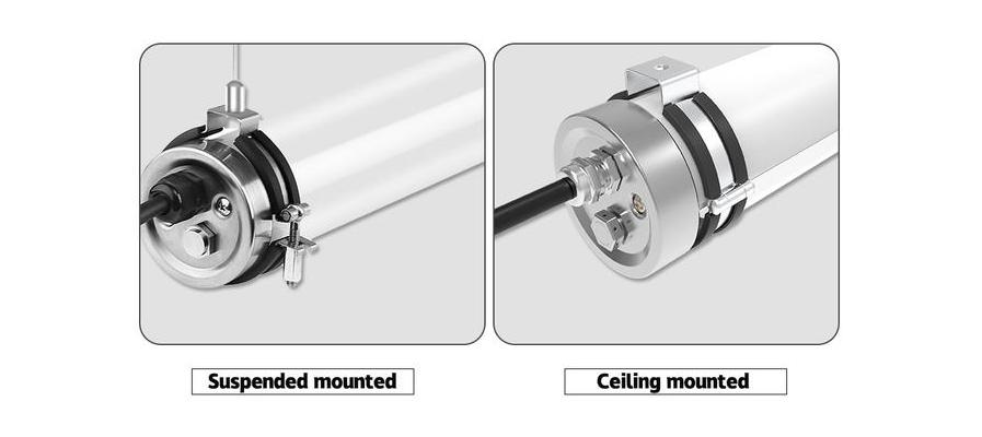 Tubular IP69k LED Tri-Proof Light Installation mode