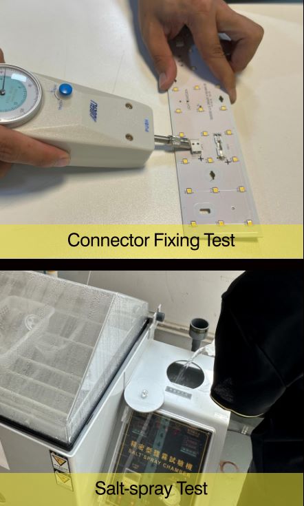 LED tri-proof connector fixing testing