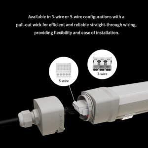 3-wire or 5-wire LED Tri-proof Light 3-wire or 5-wire configurations