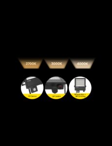 Adjustable power and color temperature LED floodlights