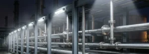 LED tri-proof lights for natural gas plant pipelines