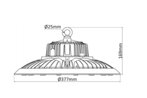 Low glare ufo high bay light size