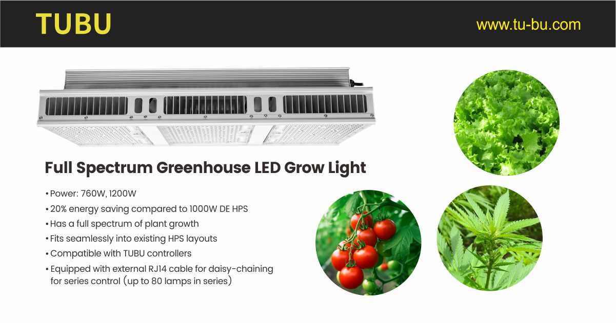 TUBU Full Spectrum Greenhouse LED Grow Light